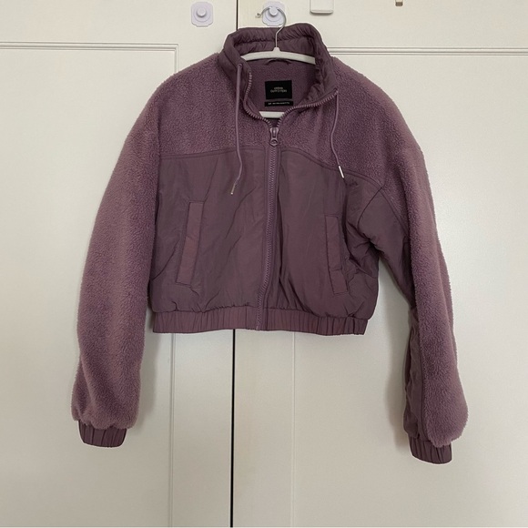 Urban Outfitters Purple Jessica Mixed Media Cropped Jacket Small - Picture 4 of 8